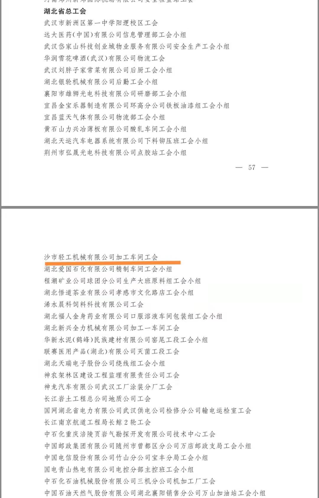 熱烈祝賀公司加工車間工會(huì)榮獲“全國模范職工小家”